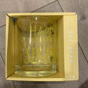 Rae Dunn Happy Spring glass mug